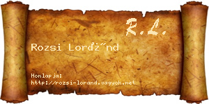 Rozsi Loránd névjegykártya